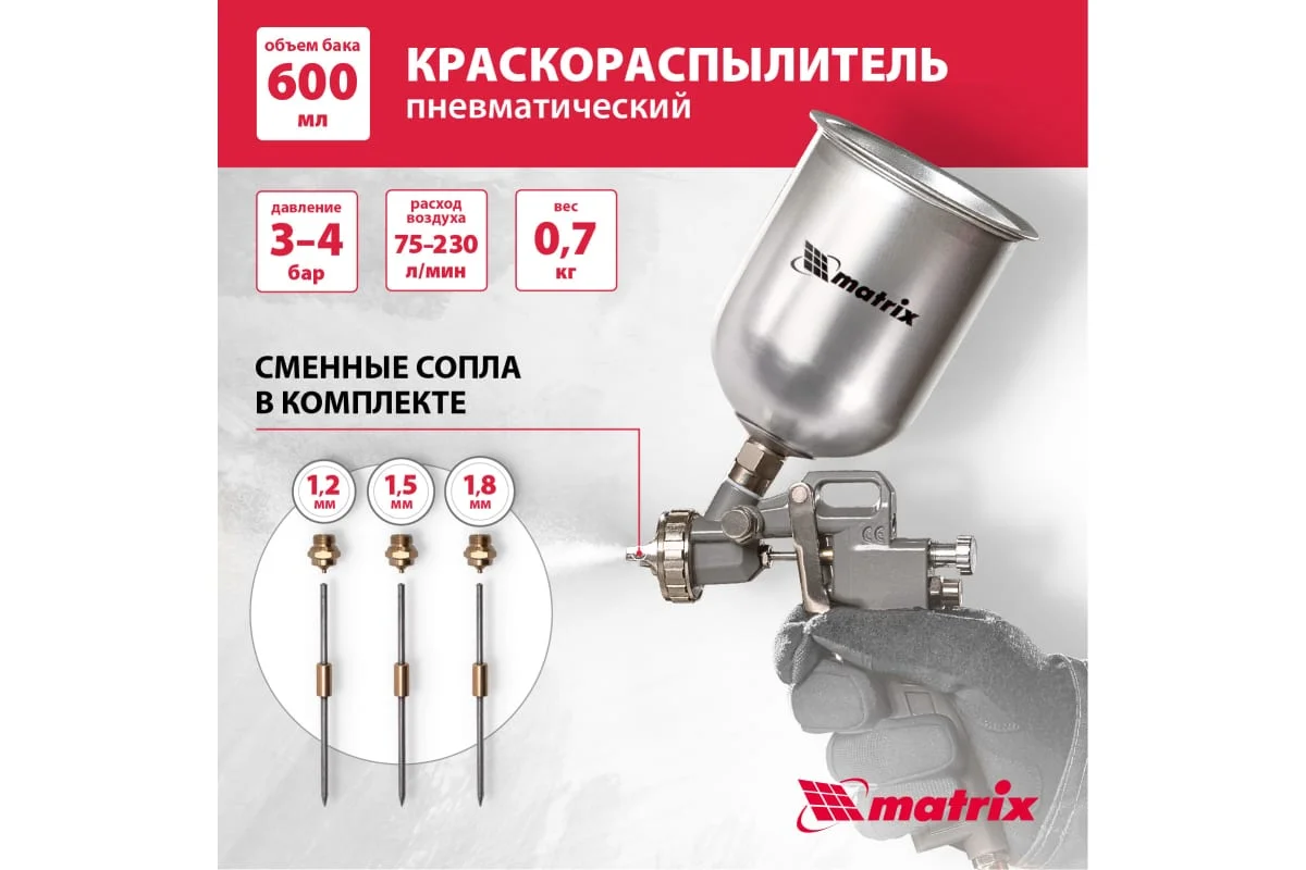Пневматический краскораспылитель MATRIX 57314 17